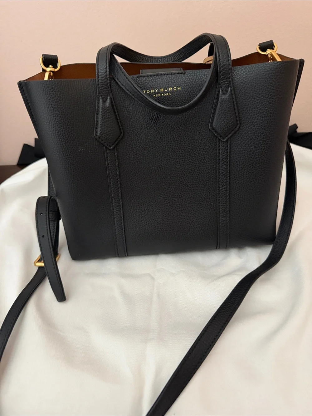 Tory Burch Black Leather Structured satchel bag